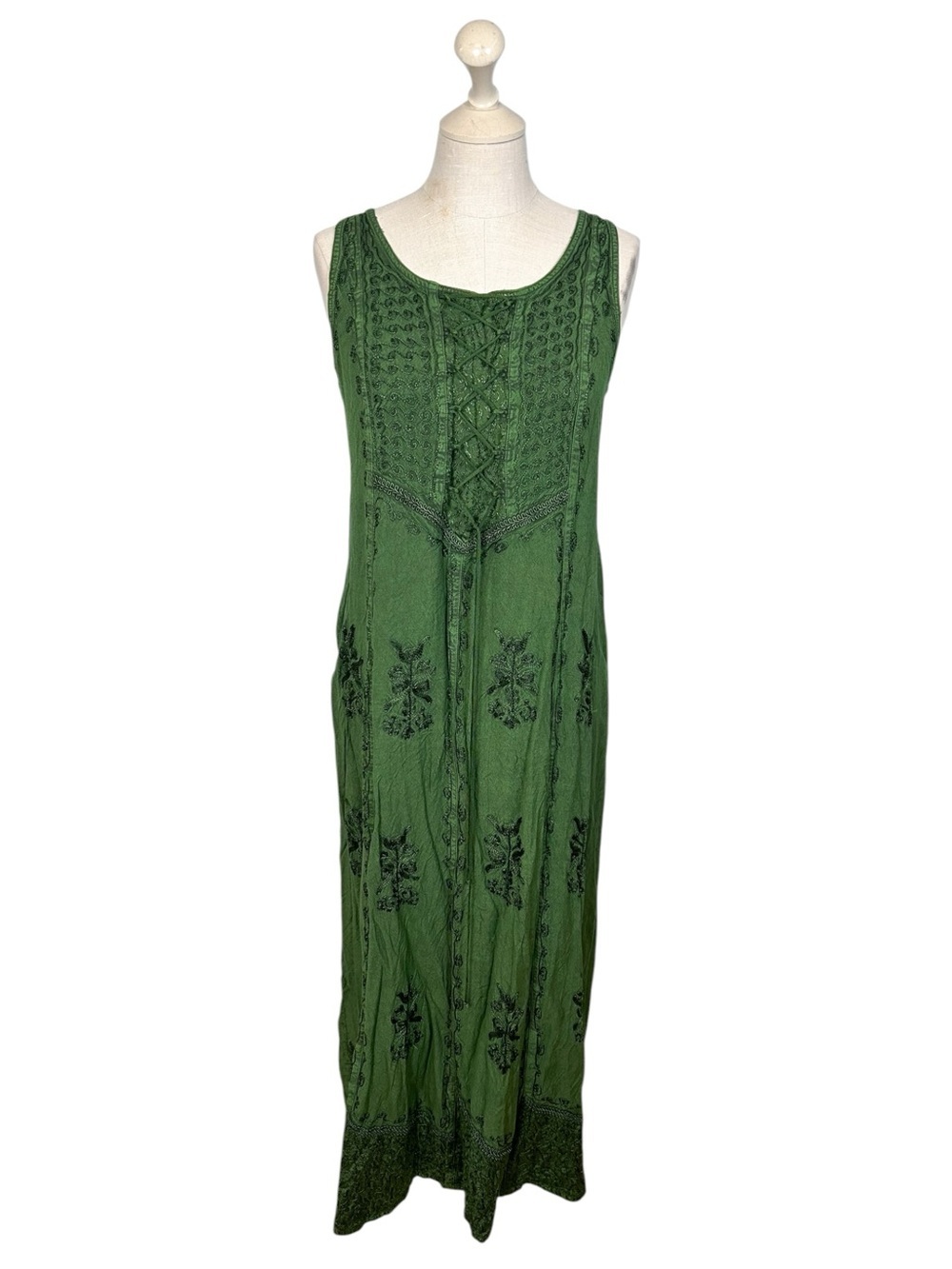 NWT Sakkas Maxi Boho Corset Dress With Embroidery